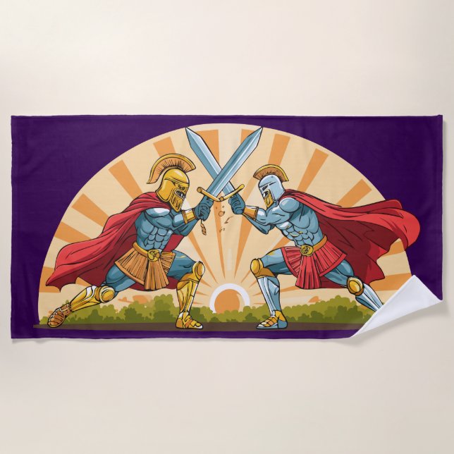 Toalla De Playa Héctor y Aquiles (Anverso)