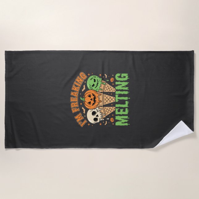 Toalla De Playa Helado Derretido de Halloween (Anverso)
