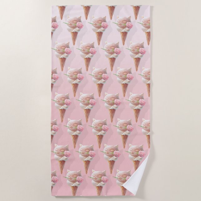 Toalla De Playa Helado Kitty - Rosy & Dreamy (Anverso)