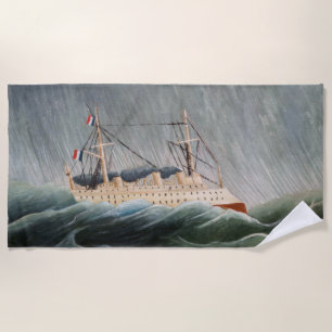 Toalla De Playa Henri Rousseau - El barco en la tempestad