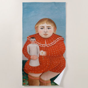 Toalla De Playa Henri Rousseau - Niño con muñeca
