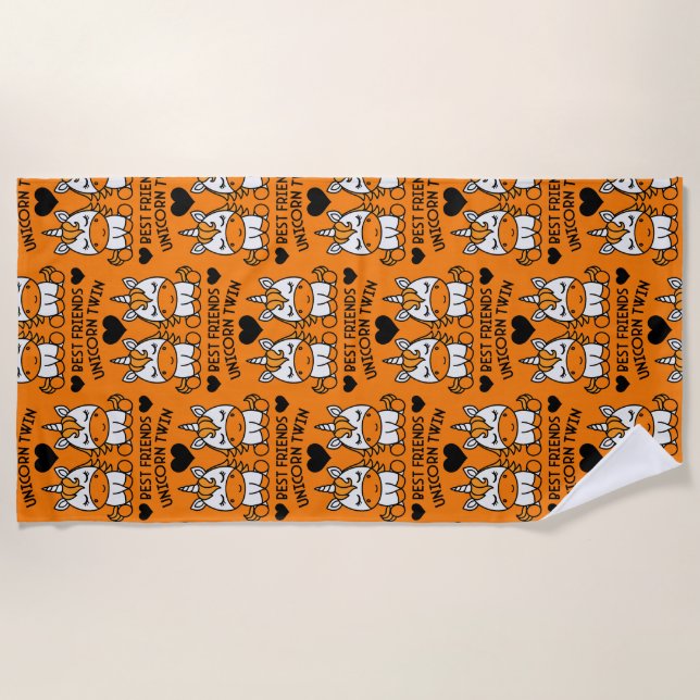 Toalla De Playa Hermana gemela de Unicorn (Anverso)