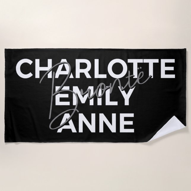 Toalla De Playa Hermanas Brontë II - Charlotte & Emily & Anne (Anverso)