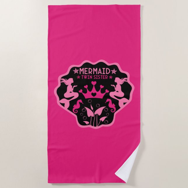Toalla De Playa Hermanas Gemelas Sirena (Anverso)