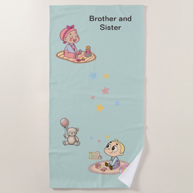 Toalla De Playa Hermano y hermana (Anverso)