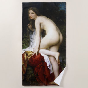 Toalla De Playa Hermosa pluma femenina (por Bouguereau)