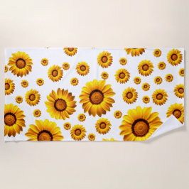 Toalla De Playa Hermosas flores amarillas