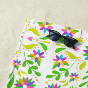Toalla De Playa Hermosas flores mexicanas exóticas