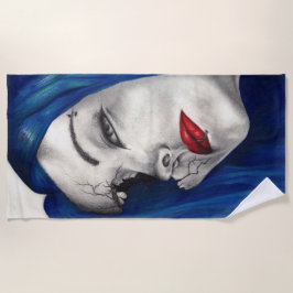 Toalla De Playa Hermoso Chica de Gótico  Horror Fantasía Arte