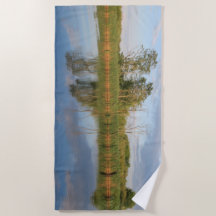 hermoso, paisaje, reflexión, agua, río,