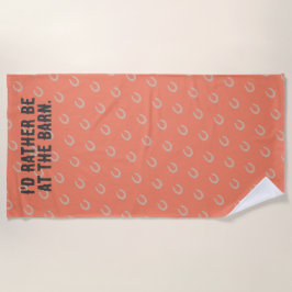 Toalla De Playa Herradura Ecuestre "Prefiero estar en el granero"