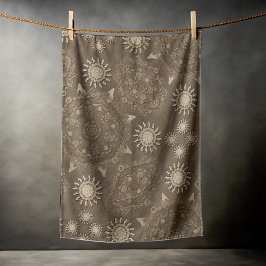 Toalla De Playa Hexaa sepia dorden ursidae mandala arte