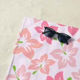 Toalla De Playa Hibiscus Rosa, Flores Rosa, Patrón De Flores