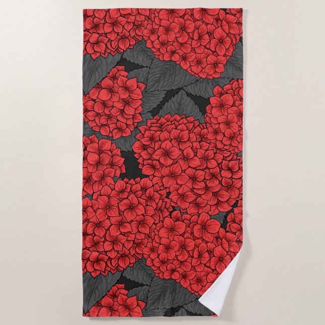 Toalla De Playa Hidrangea roja (Anverso)