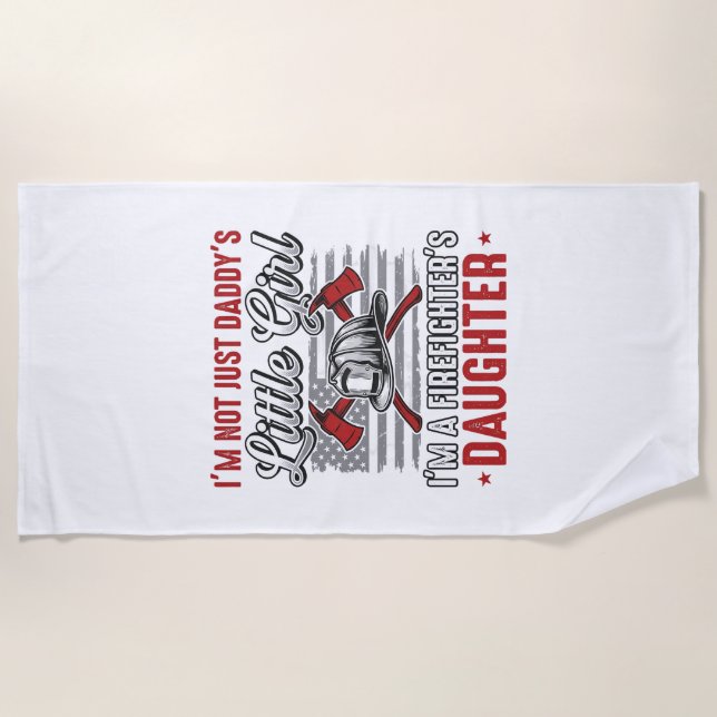 Toalla De Playa Hija Bombero Vintage (Anverso)