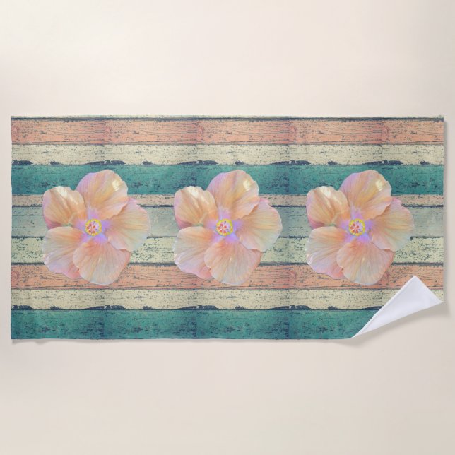 Toalla De Playa Hipódromo de madera pintada con rayas (Anverso)