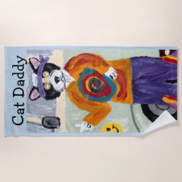 Toalla De Playa Hippie Cat Daddy 