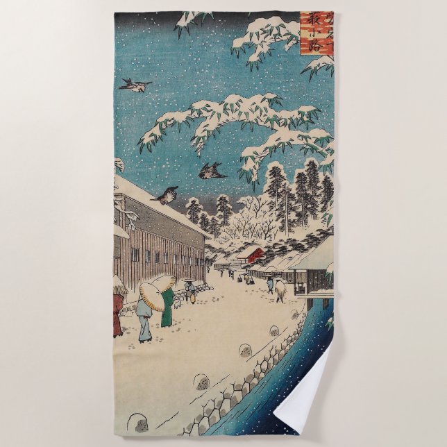 Toalla De Playa Hiroshige paisaje invernal de japón (Anverso)