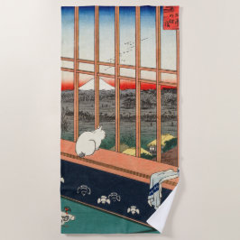 Toalla De Playa Hiroshige Utagawa - Campos de arroz de Asakusa