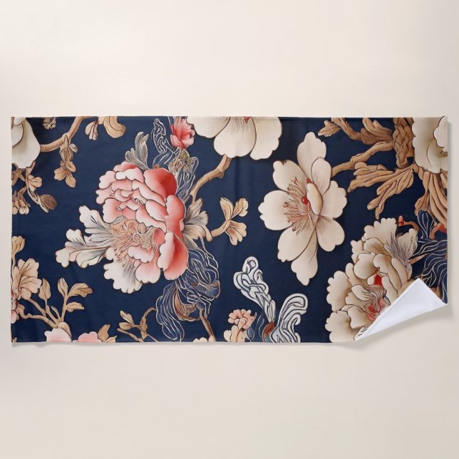 Toalla De Playa Historisches chinesisches Stoffmuster (Anverso)