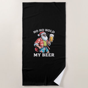 Toalla De Playa Ho Ho Sostén Mi Oso Santa Gafas De Sol Navidad