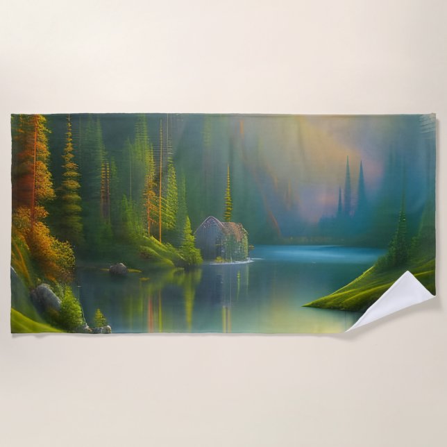 Toalla De Playa Hogar dulce hogar en el bosque (Anverso)