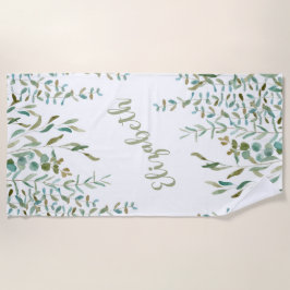 Toalla De Playa Hojas acuáticas de Eucalyptus 