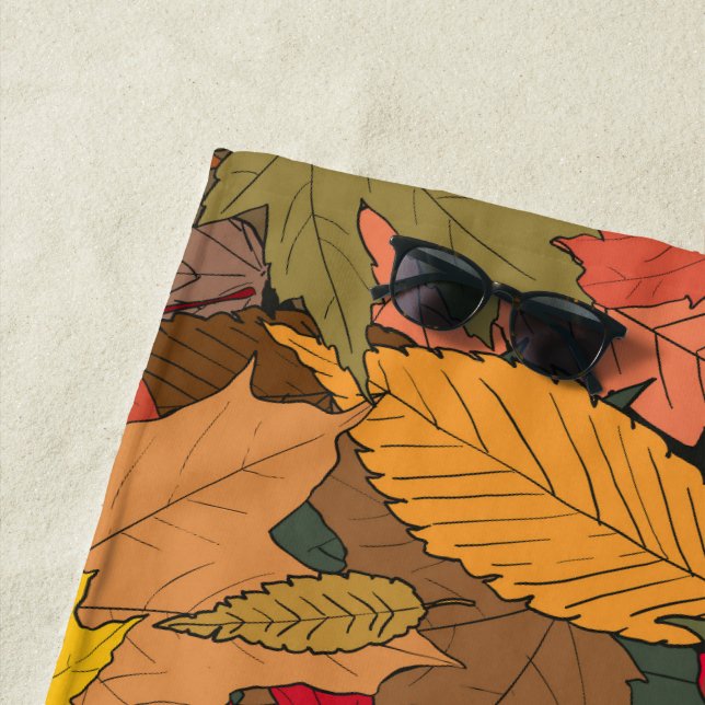 Toalla De Playa Hojas de otoño coloridas (In situ)