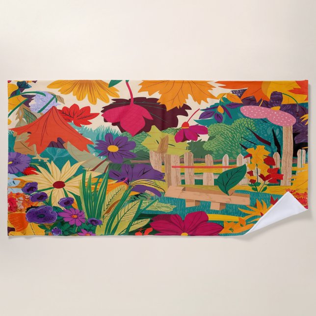 Toalla De Playa Hojas otoñales (Anverso)