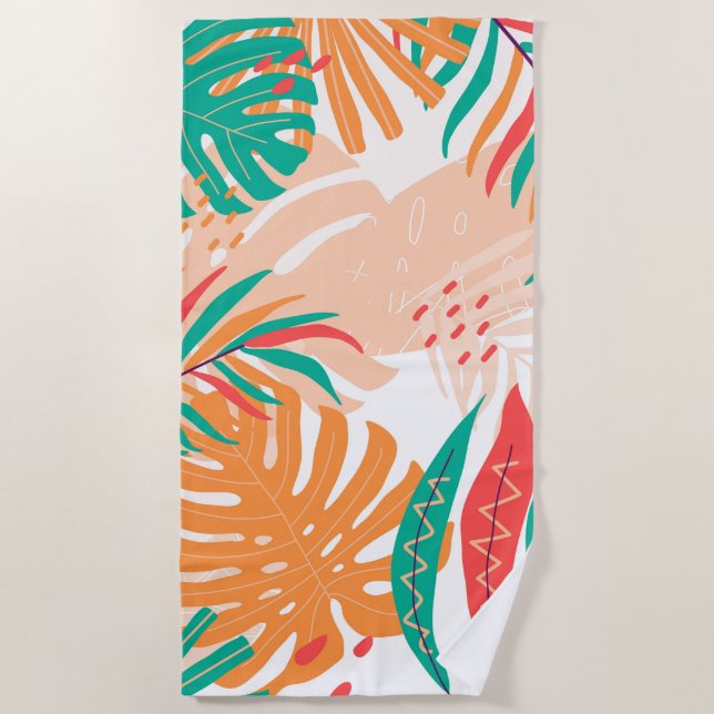 Toalla De Playa Hojas tropicales (Anverso)