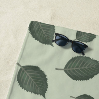 Toalla De Playa Hojas verdes, patrón sin soldadura