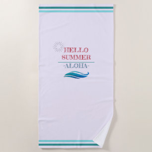 Toalla De Playa "Hola Aloha de Verano" Vibes tropicales