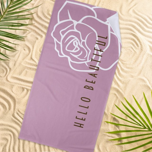 Toalla De Playa Hola hermosa - Rosa rosa de Moda moderna (Subido por el creador)