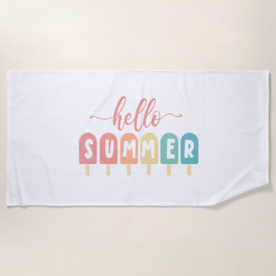 Toalla De Playa Hola Summer Pastel Popsicles