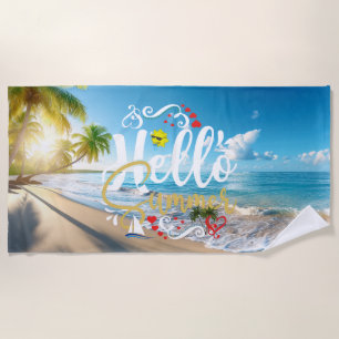 Toalla De Playa Hola Verano