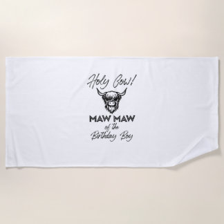 Toalla De Playa Holly Cow Maw Maw De Birthday Boy Highland Cow