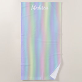 Toalla De Playa Holograma arcoiris suave | Personalizado