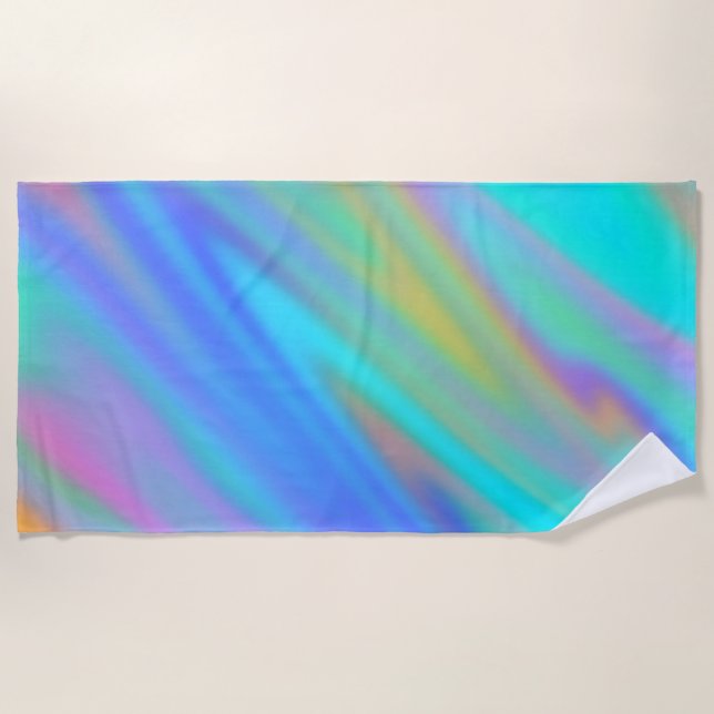 Toalla De Playa Holograma lujoso de lujo azul violeta (Anverso)