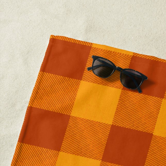 Toalla De Playa Honey Amber Buffalo Check (In situ)