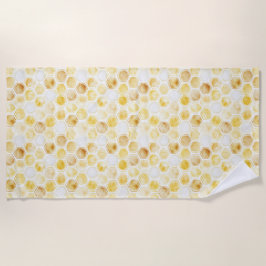 Toalla De Playa Honeycomb amarillo dorado