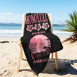 Toalla De Playa Honolulu Hawaii Personalizado de bachillerato de p