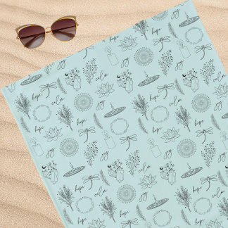 Toalla De Playa Hope, Joy, Healing, Serenity Symbols