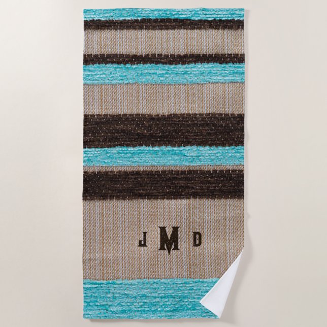 Toalla de playa horizontal para hombres de Aqua/Br (Anverso)