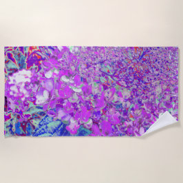 Toalla De Playa Hortensia Limelight Morada y Azul Elegante