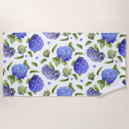 Toalla De Playa Hortensias Azules