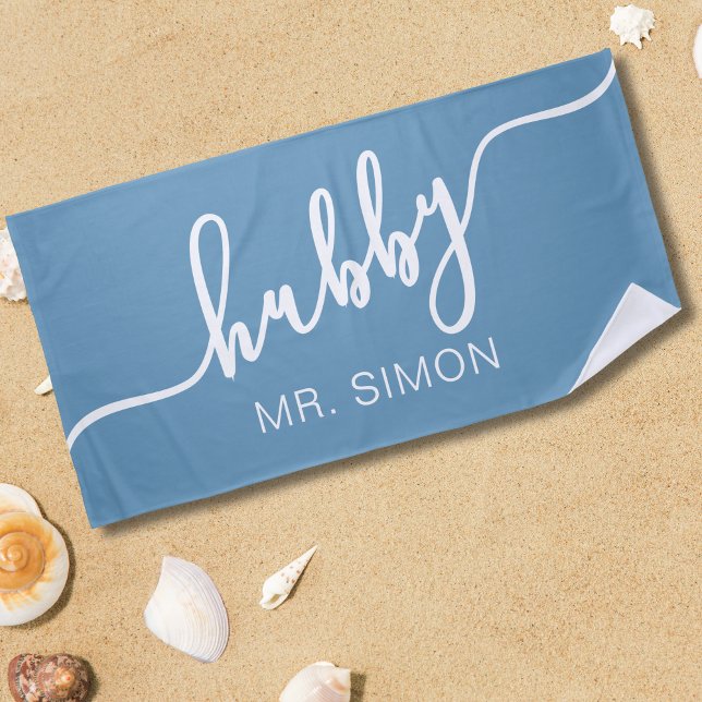Toalla de playa Hubby de boda personalizada (Subido por el creador)
