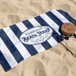 Toalla De Playa Huella de Beach House personalizada