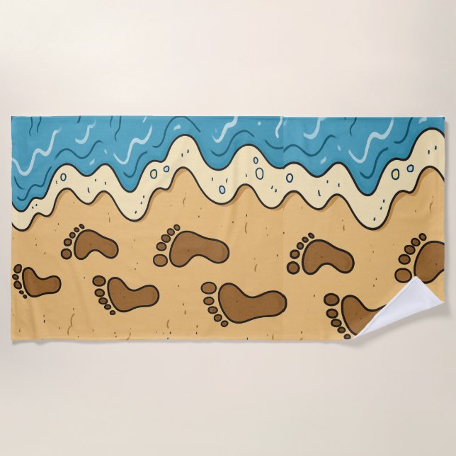 Toalla De Playa Huellas en la arena (Anverso)