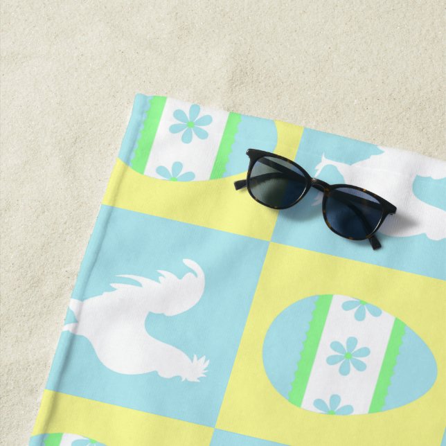 Toalla De Playa Huevos de gallo de patrón de tablero de chequeo de (In situ)