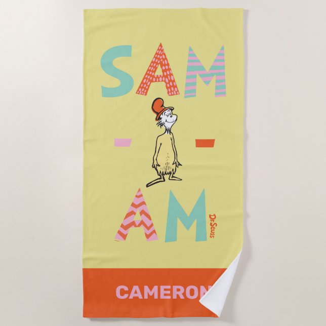Toalla De Playa Huevos Verdes con Jamón | Sam-I-Am (Anverso)
